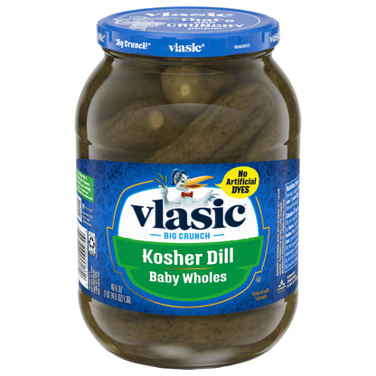 Vlasic Kosher Dill Baby Wholes Pickles 46 fl oz Jar