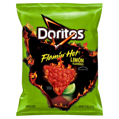 Doritos Flavored Tortilla Chips Flamin' Hot Limon 2 3/4 Oz