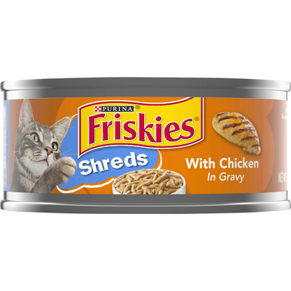 Purina Friskies Gravy Wet Cat Food, Shreds With Chicken - 5.5 oz. Can