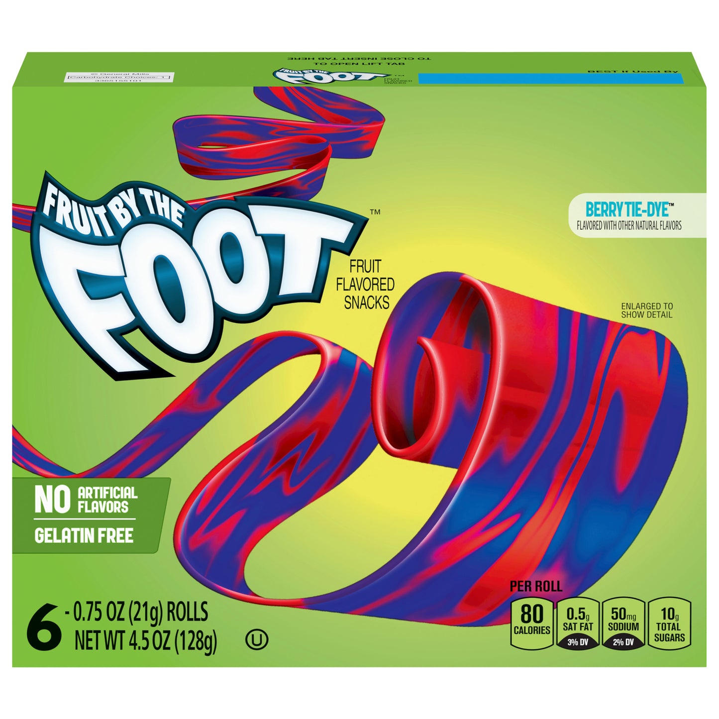 Fruit by the Foot Fruit Flavored Snacks, Berry Tie-Dye, 4.5 oz, 6 ct
