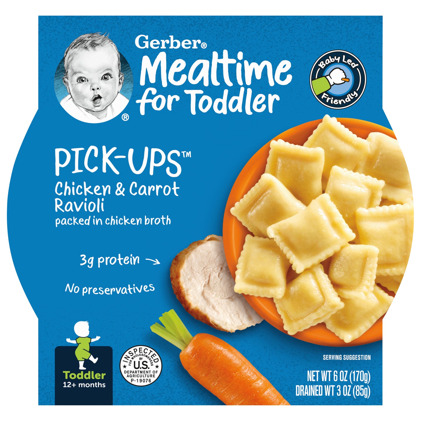 Gerber Pick-ups Packed in Chicken Broth 12+ Months Chicken & Carrot Ravioli 6 oz