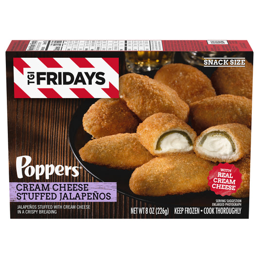 TGI Fridays Frozen Appetizers Cream Cheese Stuffed Jalapeno Poppers, 8 oz. Box