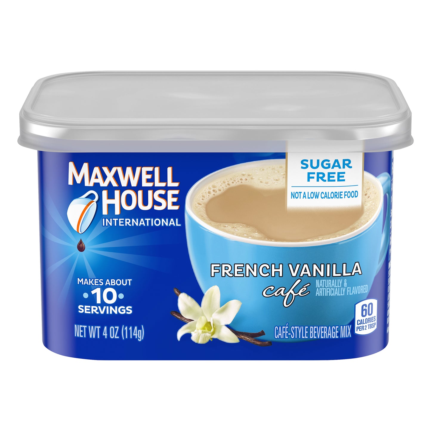 Maxwell House International Sugar Free Cafe-Style French Vanilla Cafe Beverage Mix 4 oz