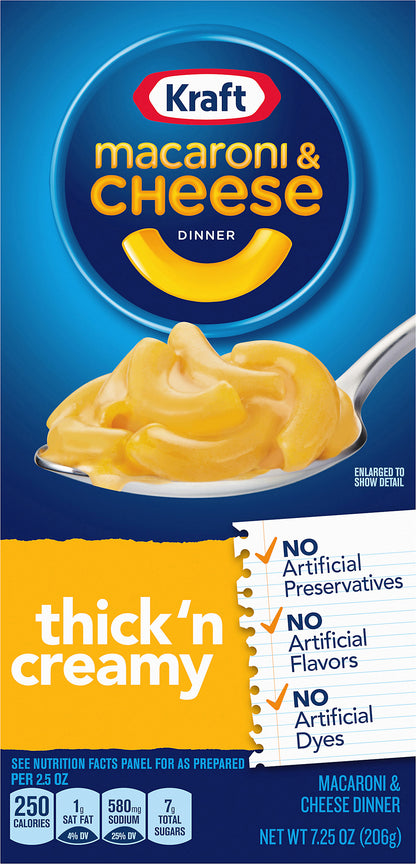 Kraft Thick 'n Creamy Macaroni & Cheese Dinner, 7.25 oz Box