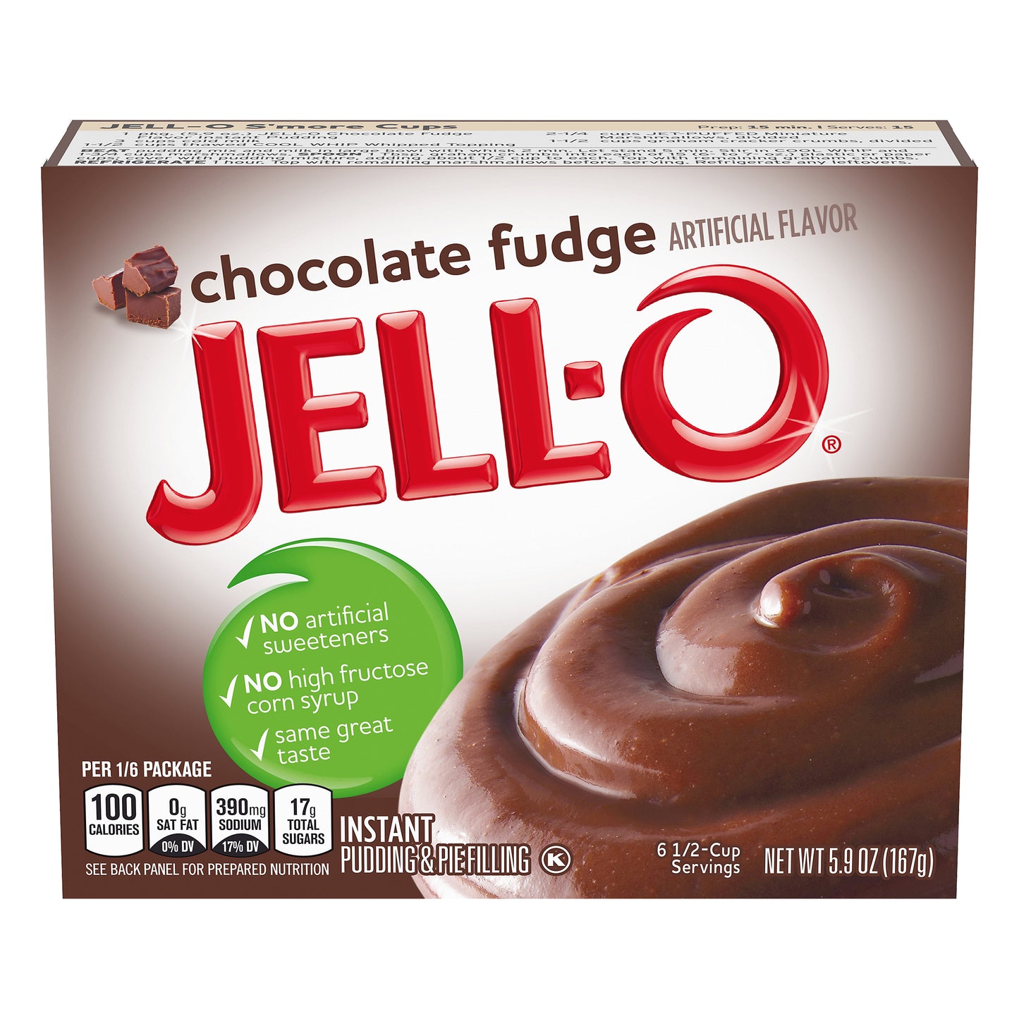 Jell-O Chocolate Fudge Instant Pudding Mix, 5.9 oz Box