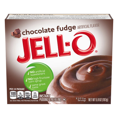 Jell-O Chocolate Fudge Instant Pudding Mix, 5.9 oz Box