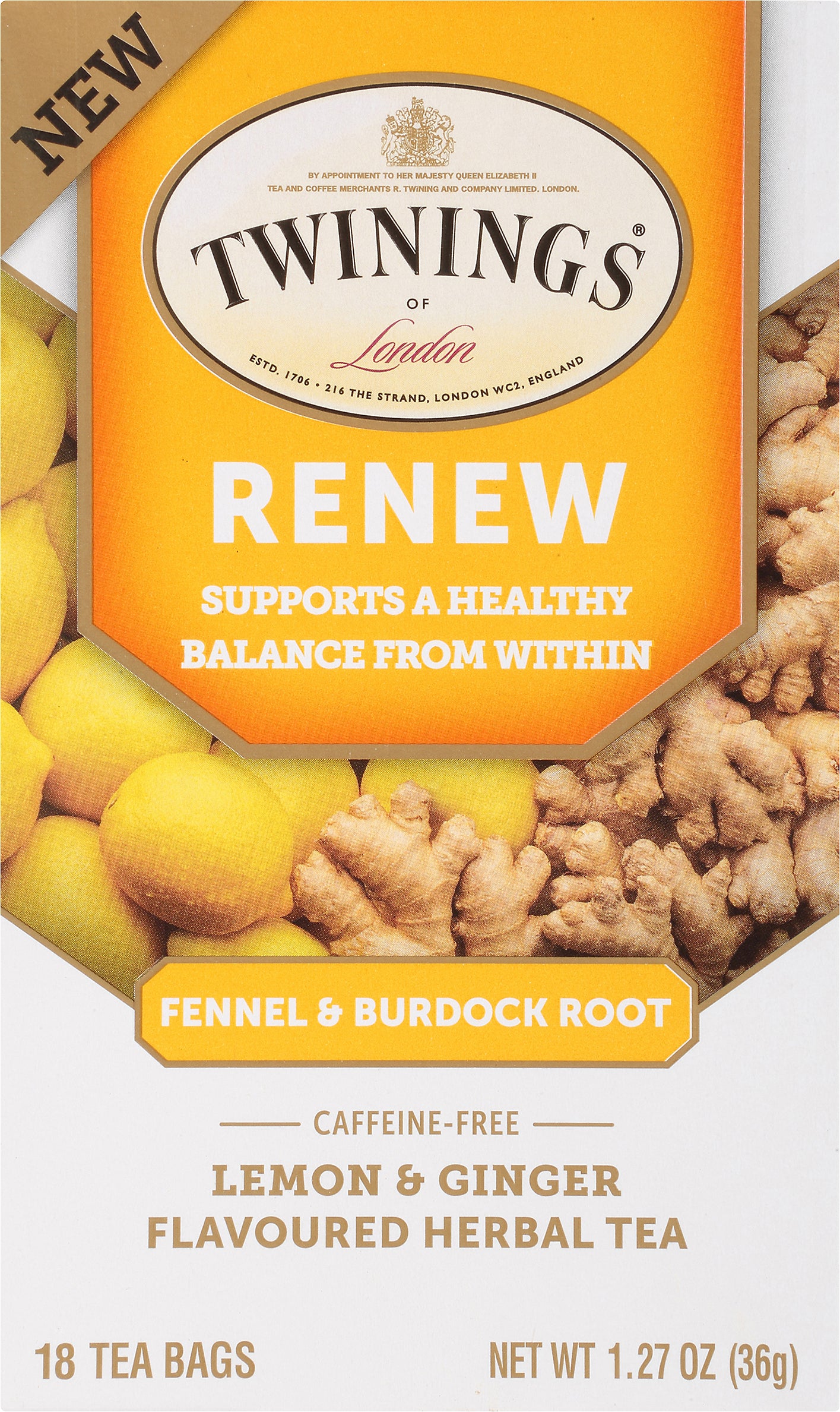 Twinings of London® Renew Fennel & Burdock Root Tea Bags 18 ct Box
