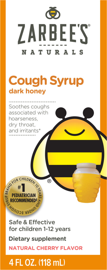 Zarbee's Naturals Dark Honey Cough Syrup 4 fl oz Box