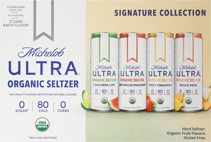 Michelob Ultra Organic Signature Collection Hard Seltzer 12 - 12 fl oz Slim Cans