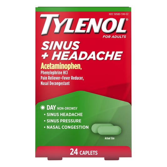 Tylenol Caplets Day for Adults Sinus + Headache 24 ea