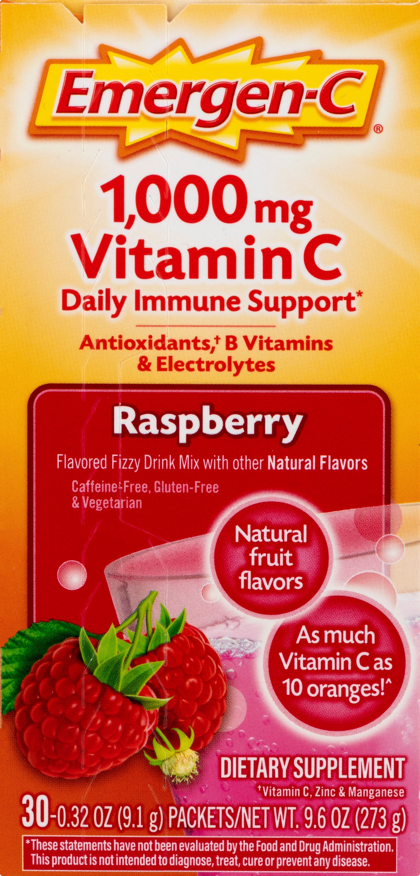 Emergen-C Gluten Free 1000 mg Raspberry Vitamin C 30.0 ea