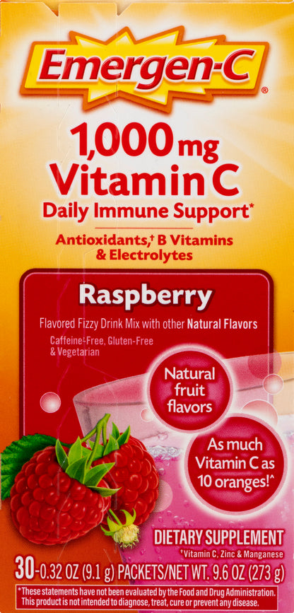 Emergen-C Gluten Free 1000 mg Raspberry Vitamin C 30.0 ea