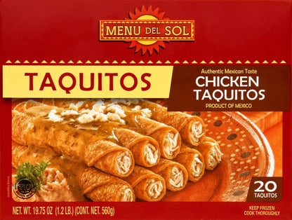 Menu Del Sol Taquitos 20 ea