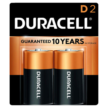Duracell 2 Pack D Alkaline Batteries 2 ea