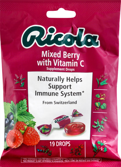 Ricola Mixed Berry with Vitamin C Supplement Drops 19 ea