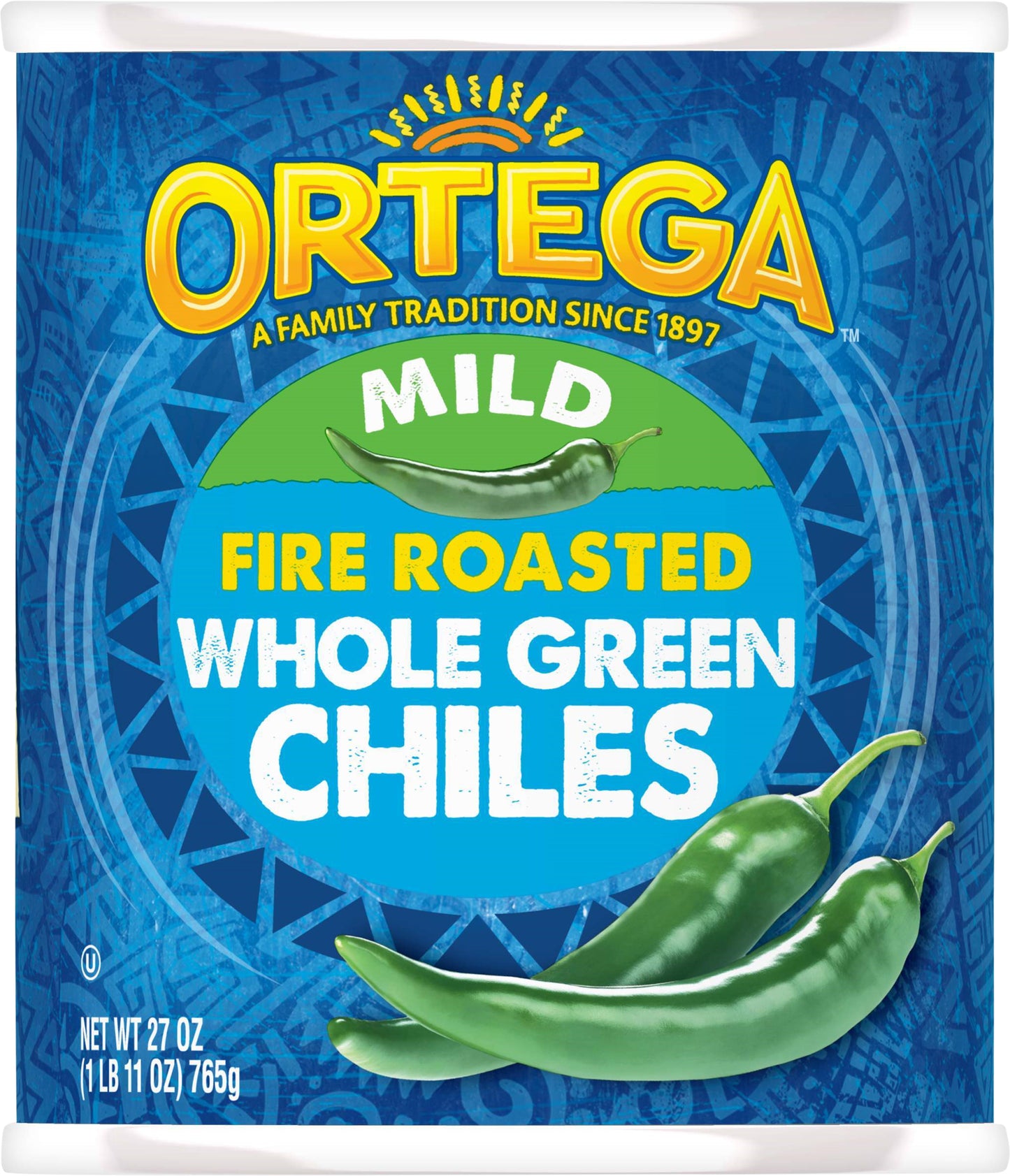 Ortega Whole Mild Fire Roasted Green Chiles 27 oz