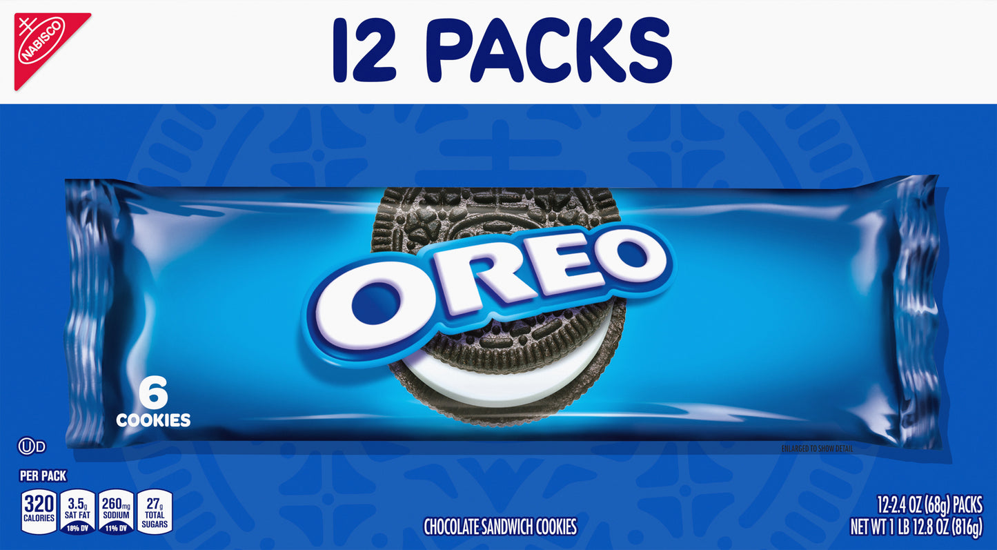 Oreo 12 Packs Chocolate Sandwich Cookies 12 - 2.4 oz Packs