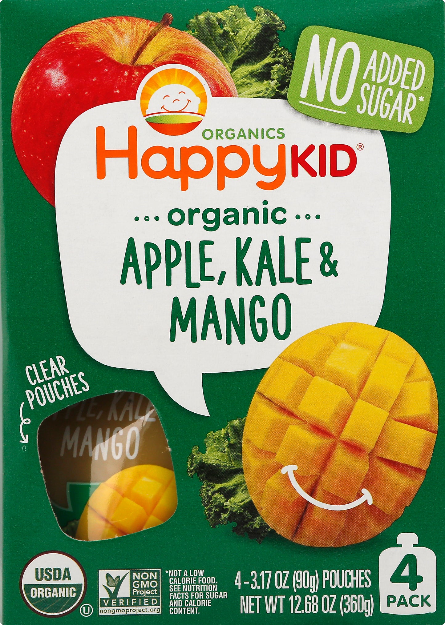 Happy Kid Organic Apple, Kale & Mango 4 ea