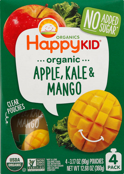 Happy Kid Organic Apple, Kale & Mango 4 ea