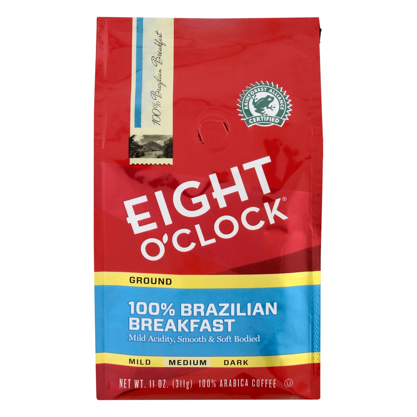 EIGHT O CLOCK Ground Medium Roast 100% Brazilian Breakfast Coffee 11 oz