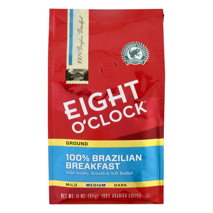 EIGHT O CLOCK Ground Medium Roast 100% Brazilian Breakfast Coffee 11 oz