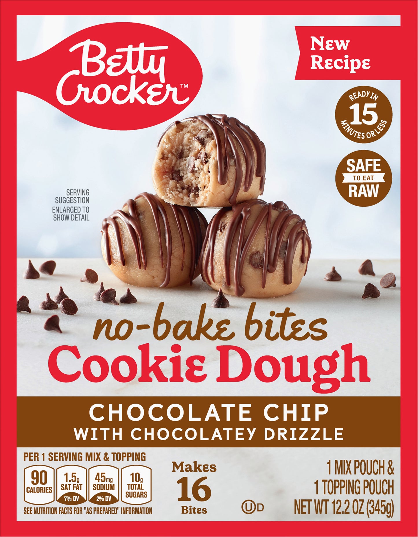Betty Crocker Chocolate Chip No-Bake Cookie Dough, 12.2 oz