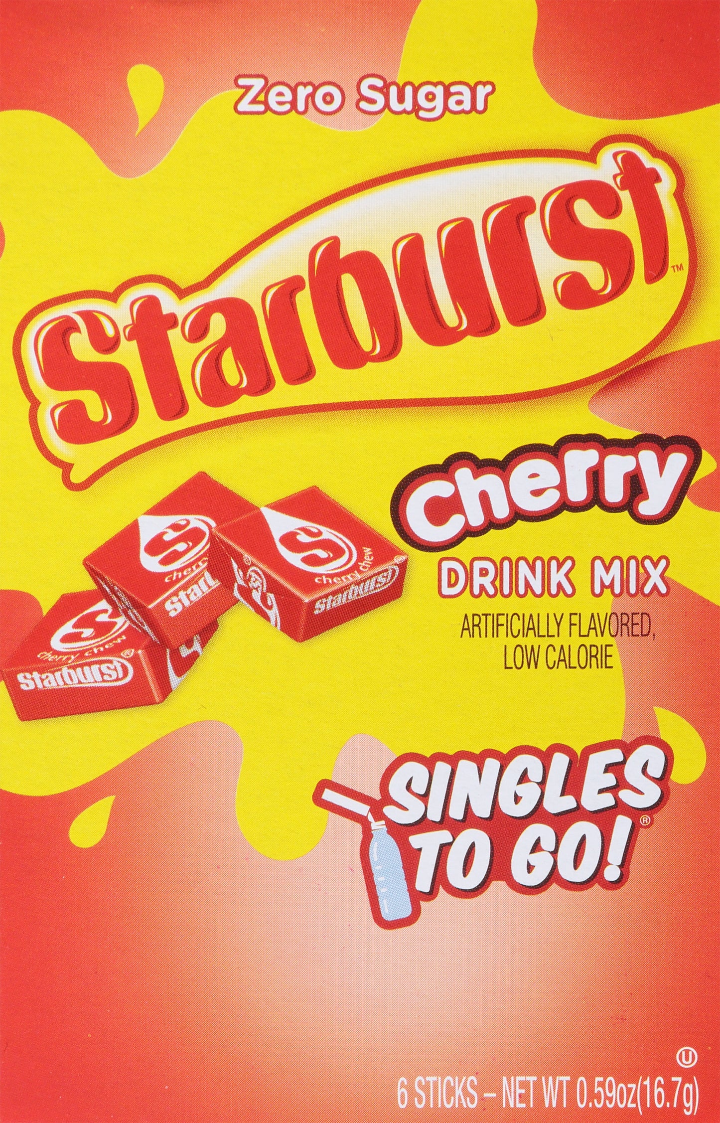 Starburst Singles To Go Zero Sugar Cherry Drink Mix 6 Sticks