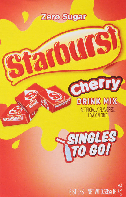 Starburst Singles To Go Zero Sugar Cherry Drink Mix 6 Sticks
