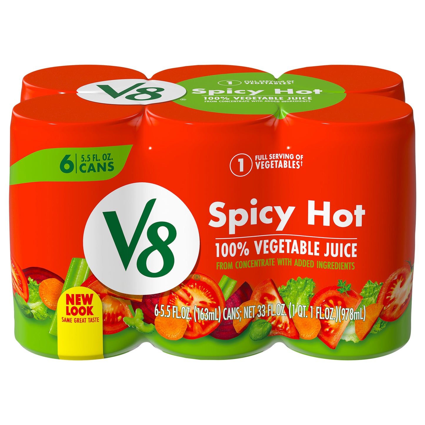 V8 Spicy Hot 100% Vegetable Juice 6 - 5.5 fl oz Can