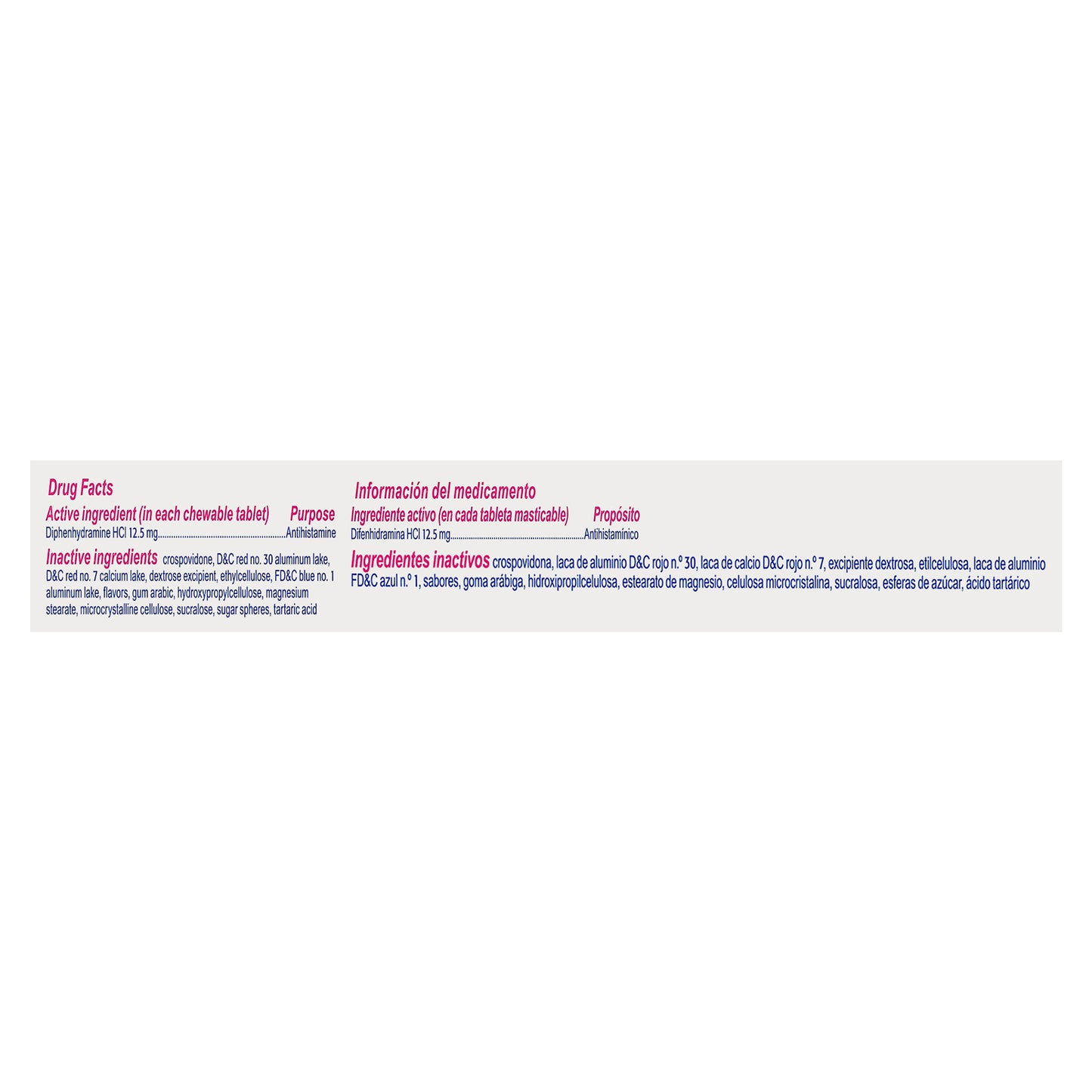 Children's Benadryl Allergy Relief Chewable Tablets, Grape, 20 ct