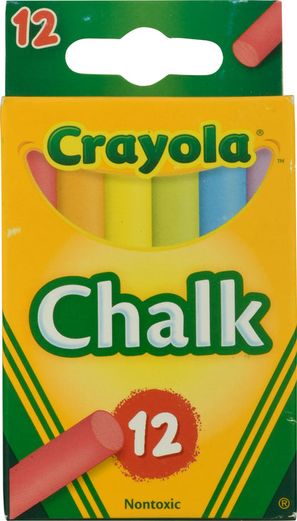 Crayola Nontoxic Colored Chalk Sticks 12 ea