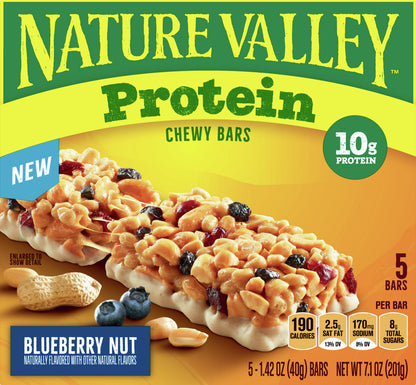 Nature Valley Protein Blueberry Nut Chewy Bars 5 ea