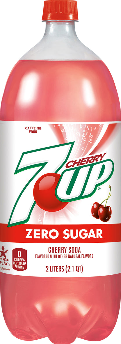 7-Up Zero Sugar Cherry Soda 2 lt Bottle