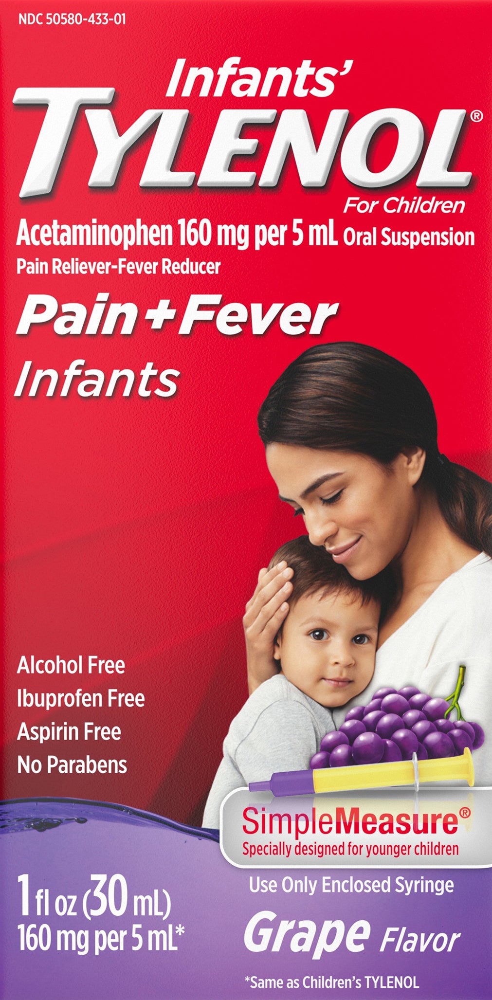 Infants' Tylenol Acetaminophen Liquid Medicine, Grape, 1 fl. oz