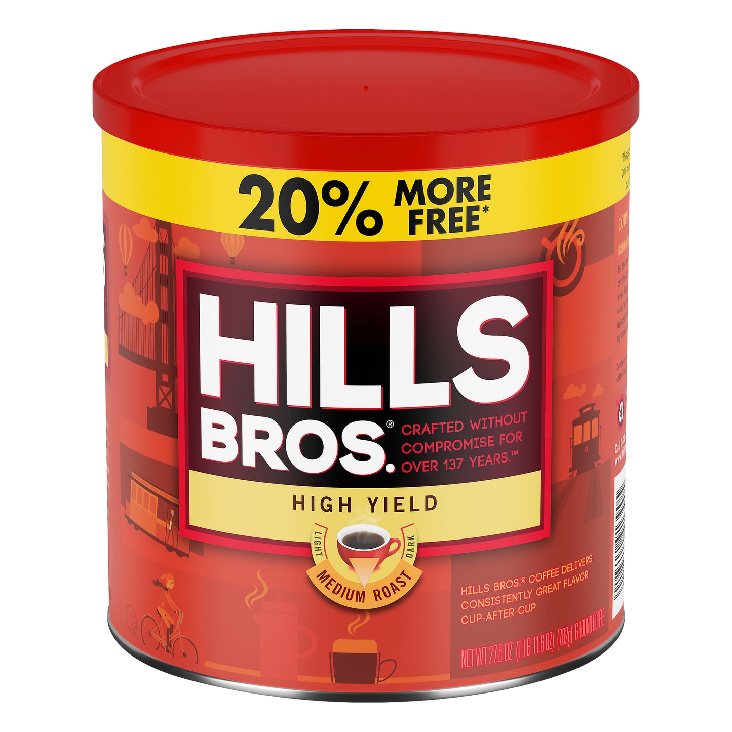 Hills Bros.® High Yield Medium Roast Ground Coffee 27.6 oz. Can