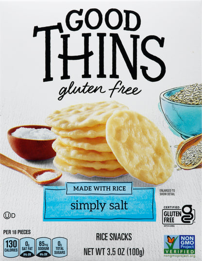 Good Thins Gluten Free Simply Salt Rice Snacks 3.5 oz