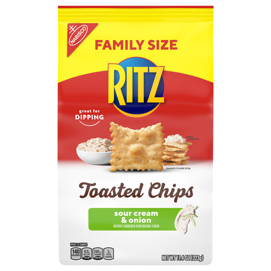 Nabisco Ritz Sour Cream & Onion Toasted Chips 11.4 oz. Bag