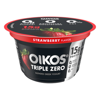 Oikos Triple Zero Strawberry Greek Yogurt, 5.3 Oz.