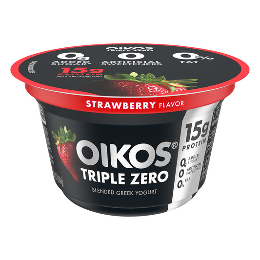 Oikos Triple Zero Strawberry Greek Yogurt, 5.3 Oz.