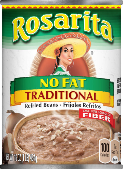 Rosarita No Fat Traditional Refried Beans 16 oz