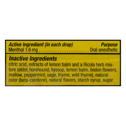 Ricola Lemon Mint Herb Throat Drops 10 ea