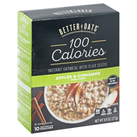 Better Oats 100 Calories Apples & Cinnamon Instant Oatmeal 10 ea
