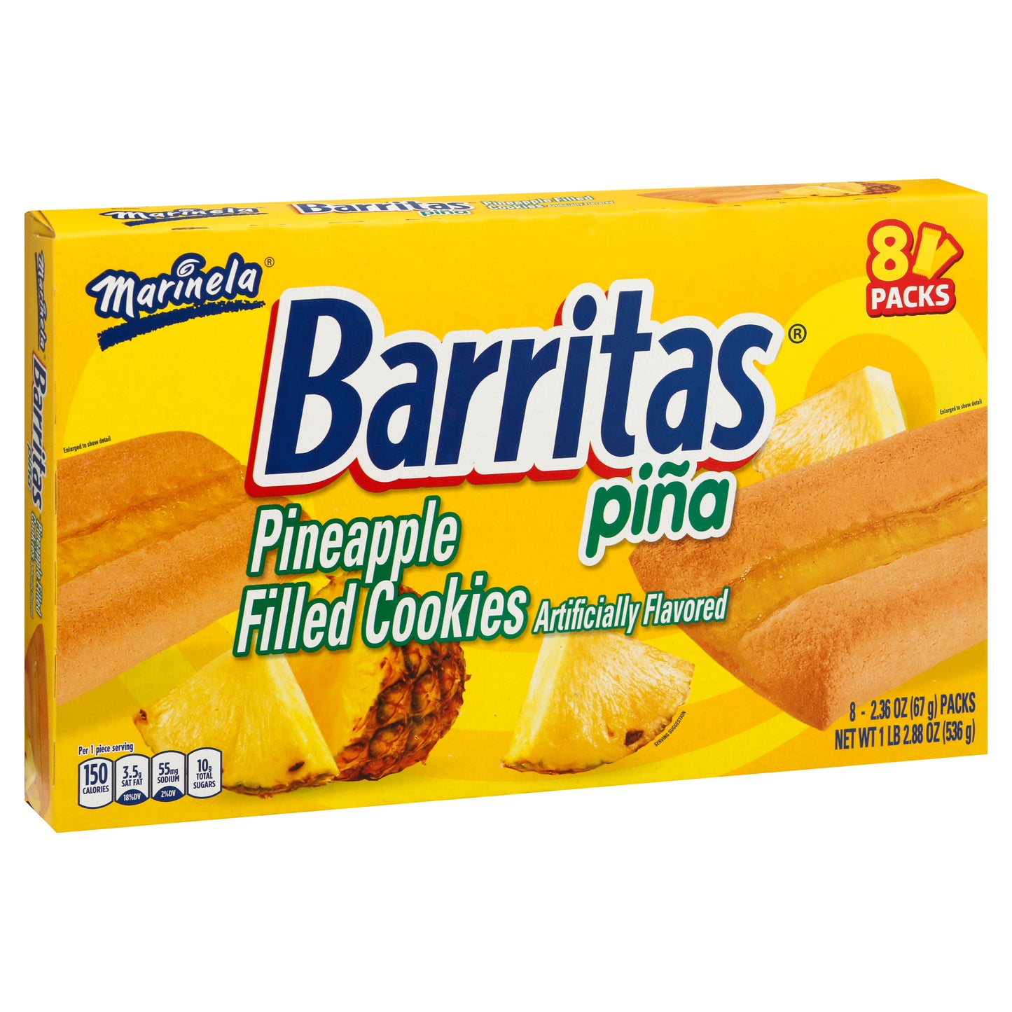 Marinela Barritas 8 Packs Pineapple Filled Cookies 8 ea