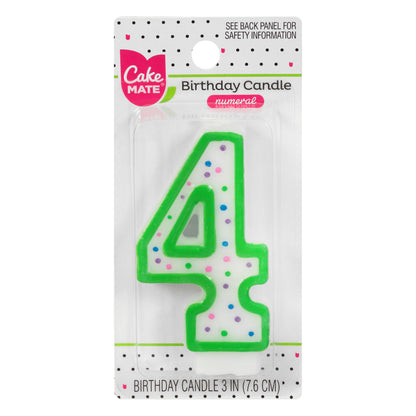 Cake Mate 3 Inch 4 Numeral Birthday Candle 1 ea