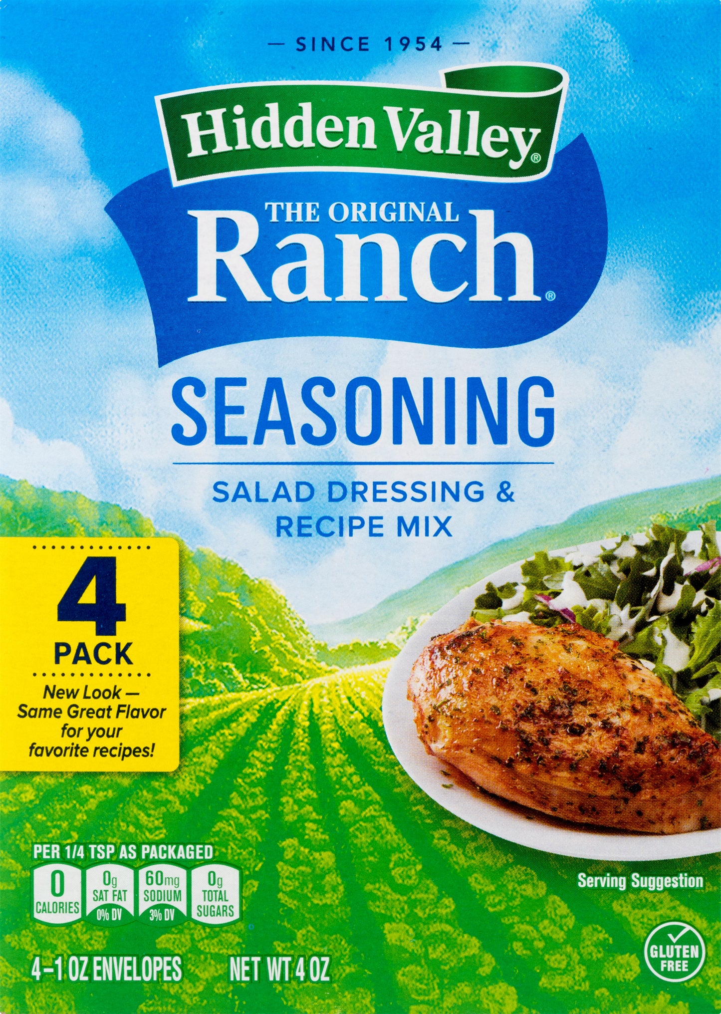 Hidden Valley 4 Pack Salad Dressing & Recipe Mix Ranch Seasoning 4 ea