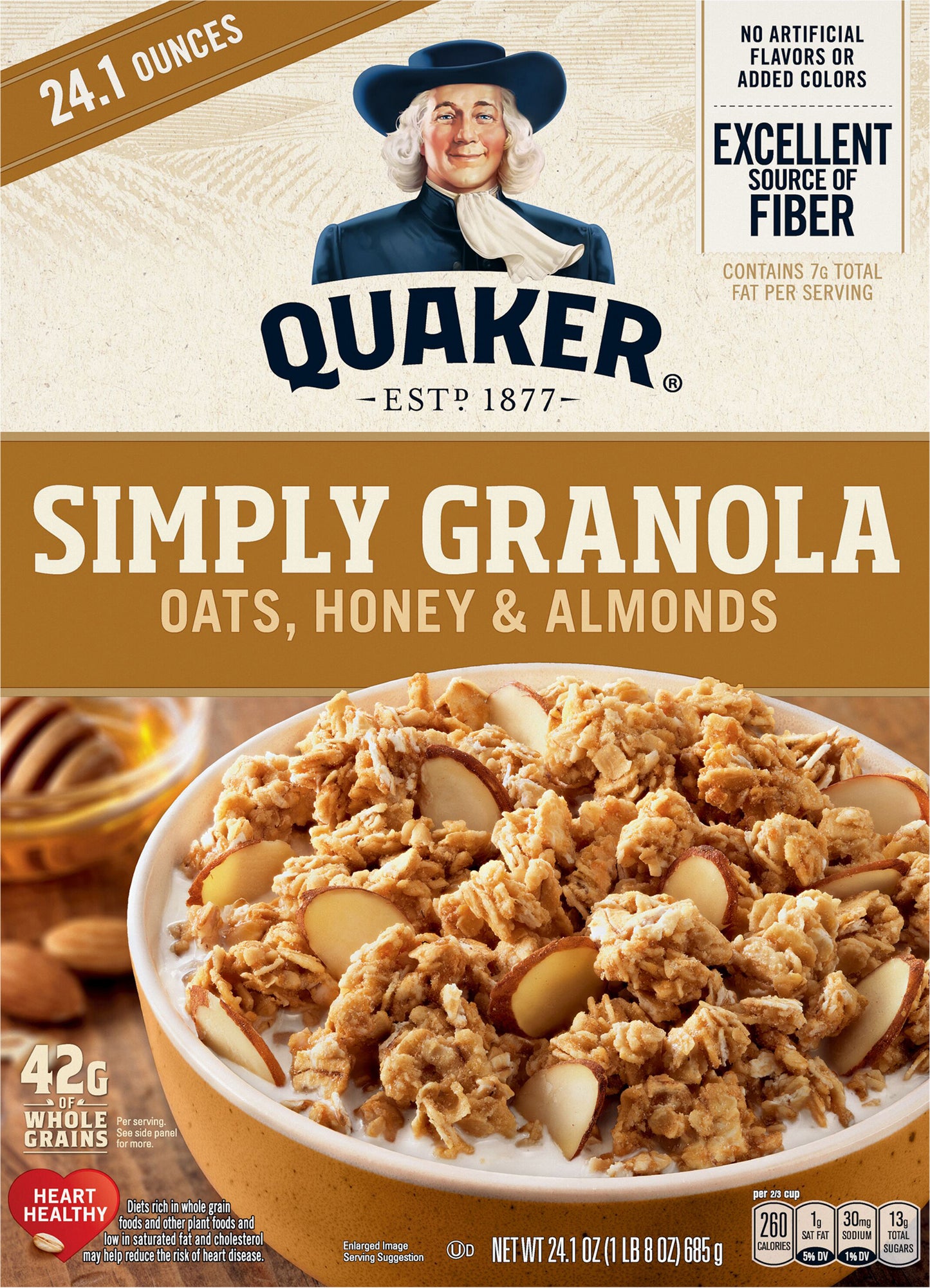 Quaker Simply Granola oats Honey & Almonds 24.1 Oz