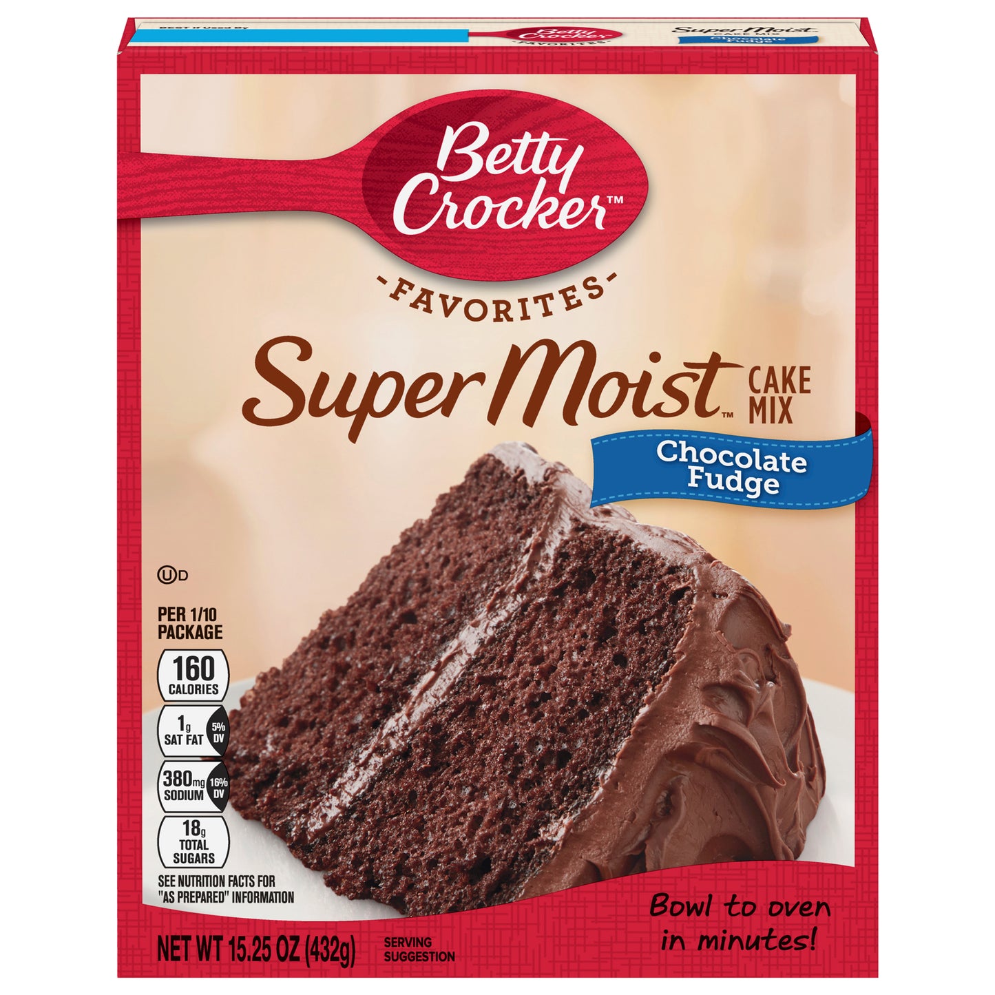 Betty Crocker Super Moist Chocolate Fudge Cake Mix, 15.25 oz