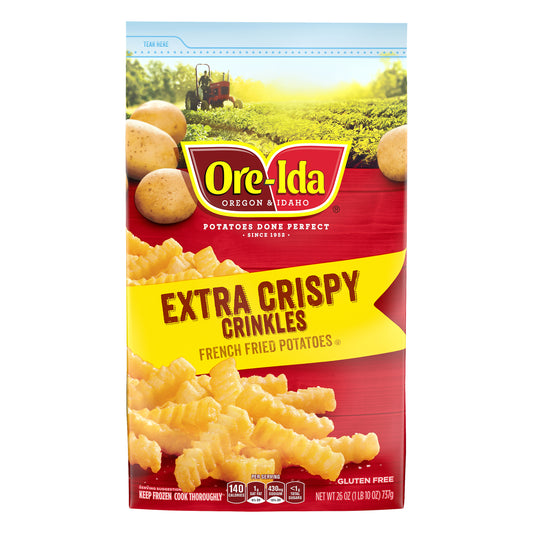 Ore-Ida Extra Crispy Crinkles French Fries Fried Frozen Potatoes