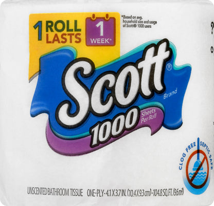 Scott 1-Ply Unscented Bathroom Tissue 1 ea