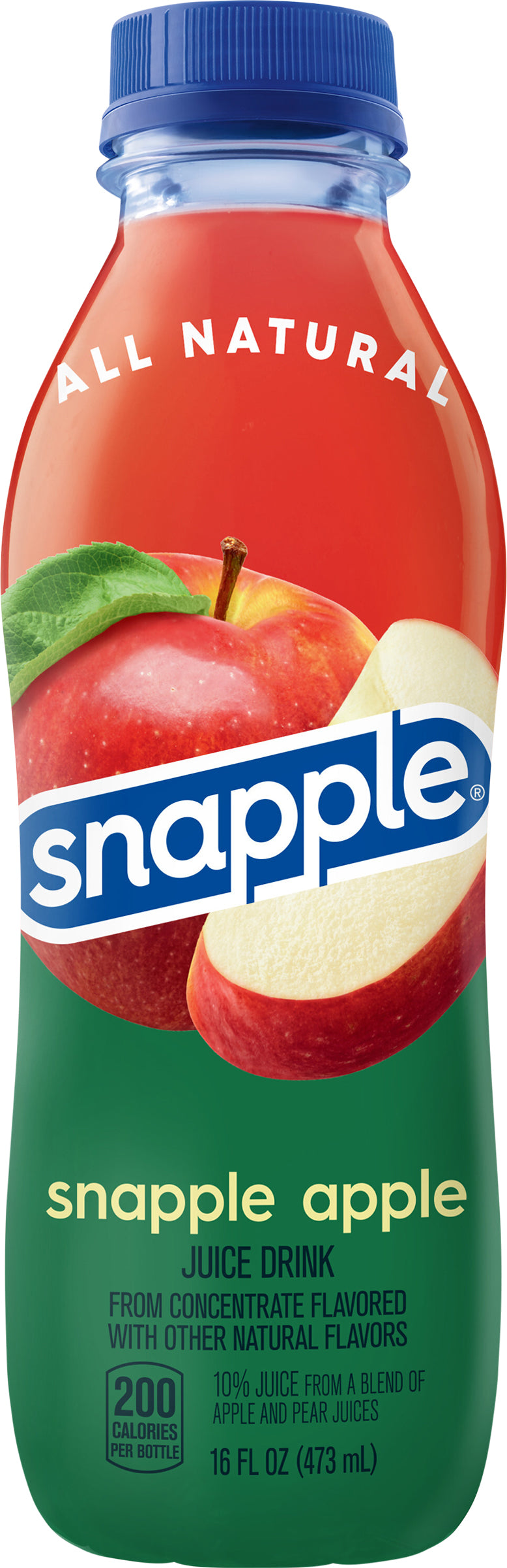 Snapple Apple, 16 fl oz recycled plastic bottle